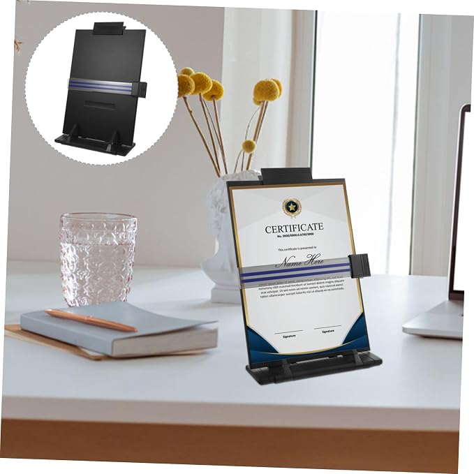 Veemoon Adjustable Desktop Document Stand Portable Reading Rack for School Office Home Library Material Ergonomic Angle for Comfortable Reading Typing