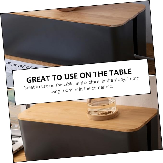 Desk Cable Management Round Holed Wire Storage Box Outdoor Storage Box for Power Cord Organizers