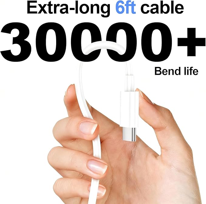 3pack Type C Charger 6FT Cable Fast Charging for iPhone 17/16/15,USB C Chargers Block 25W Super Fast for Samsung Galaxy S25/S24 S23 S22 S21/iPhone Air/17/17 Pro Max/iPhone 16/16 Pro Max/15 Pro Max