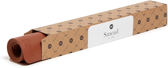 Smead Desk Pad, Vegan Leather Desk Mat with Non-Slip Faux Suede Backing, Perfect Desk Organizer for Office Decor, 36” x 17” Large, Saddle (64827)