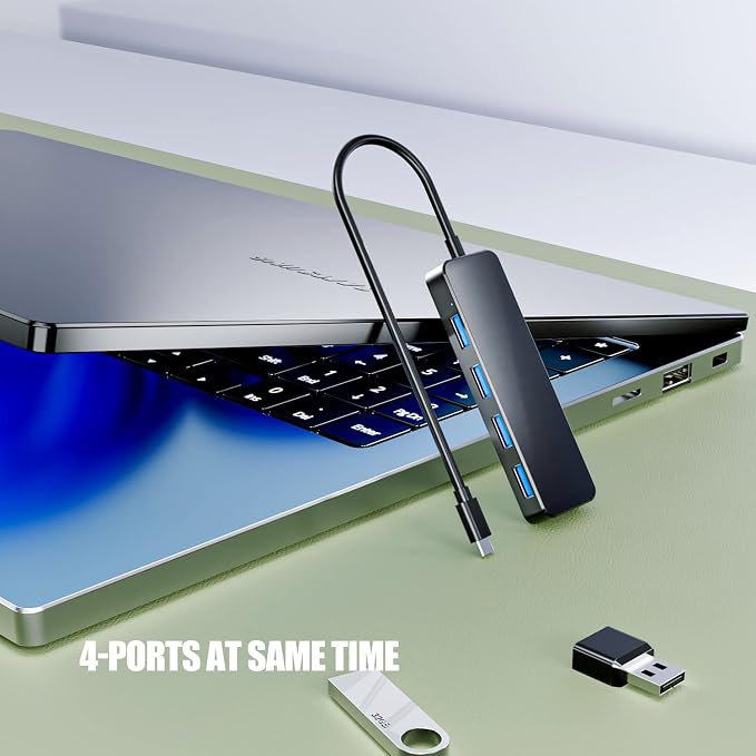 USB C Hub 4 Ports, Eanetf USB C to USB Hub 3.0 USB Splitter for Mac Pro, iMac, iPad Pro, Chromebook, Pixelbook, Dell XPS, Samsung, and More Type C Devices