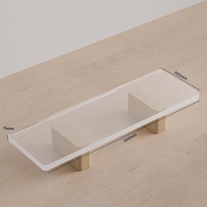 Acrylic Monitor Stand Riser, Premium Large Clear Monitor Riser 19.6 inch, Sturdy Wood Computer Stand Office Desk Accessories, Desk Organizer Riser for Laptop Printer Computer TV