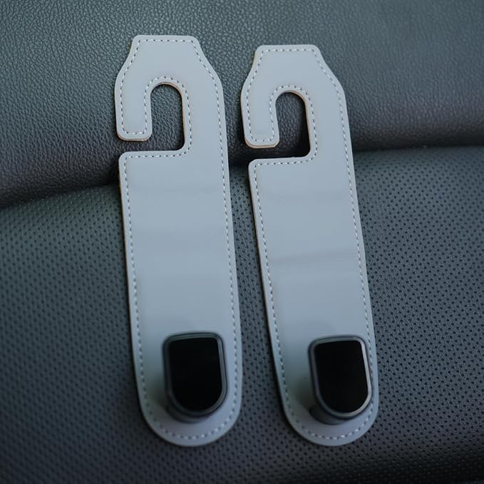 JEYODA Car Hooks for Purses and Bags,Flexible PU Vehicle Storage Hanger,Car Seat Back Organizer,Universal Hidden Multifunctional Headrest Hooks for Car，Home (grey)