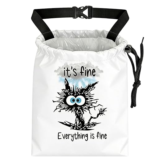 Black Cat Car Trash Bag - Waterproof Car Trash Bag Hanging Leakproof Car Garbage Bag - Washable Reusable Trash Bag for Car Interior Hanging Organizer Storage Vehicle Travelling Camping