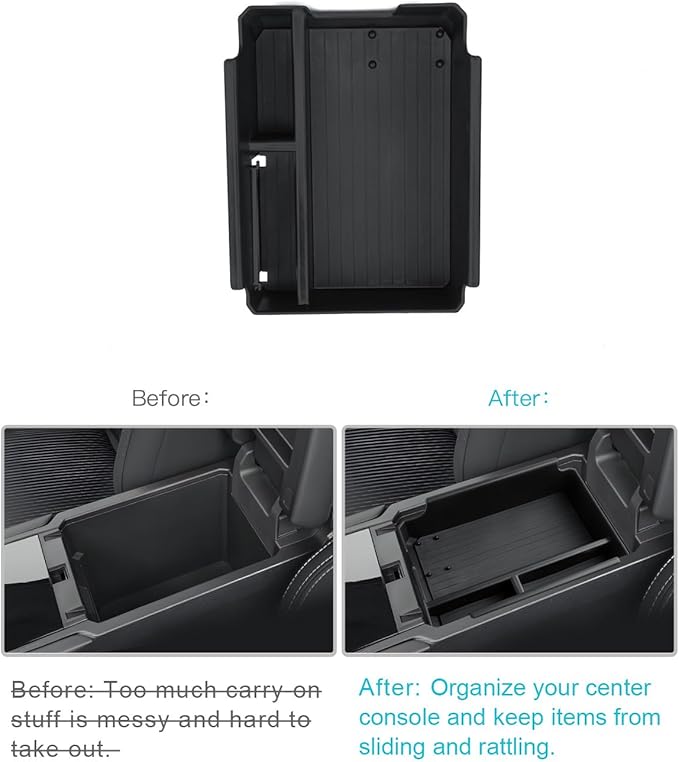 CDEFG for 2025 2026 Mitsubishi Outlander Center Console Organizer for 2025 2026 Mitsubishi Outlander Accessories Middle Console Organizer Armrest Storage Box (for Gas Version Only)