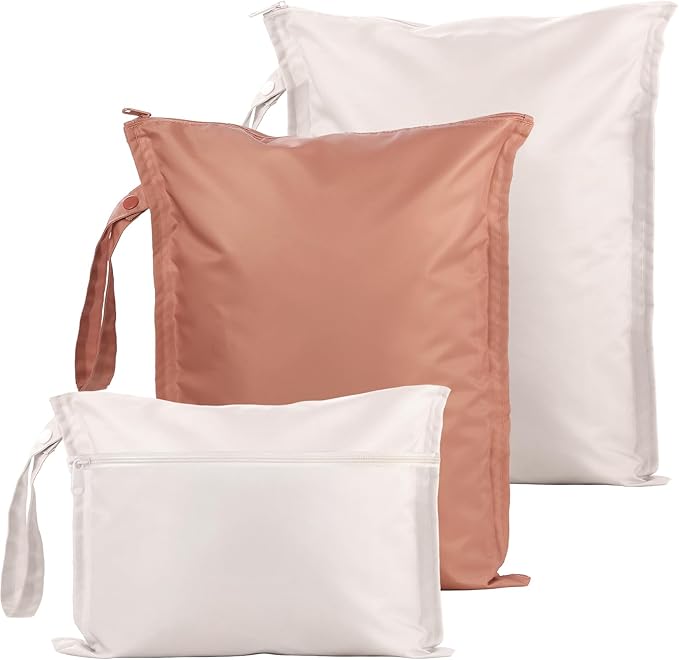 RelaxScene Wet Bag for Swimsuit - 2 Pack Waterproof Wet Dry Bag for Clothes - Baby Diaper Bag - Travel Laundry Daycare Bags - Baby Beach Essentials - Bogg Bag Accessories