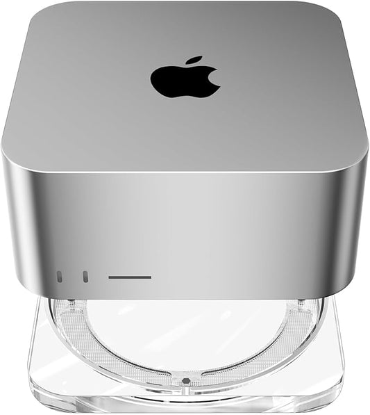 Transparent Acrylic mac Studio Stand, Built in Detachable air Filter Suitable for Mac Studio M2 Max, M2 Ultra, M1 Max, M1 Ultra Accessories，Cooling Desktop Bracket Mount