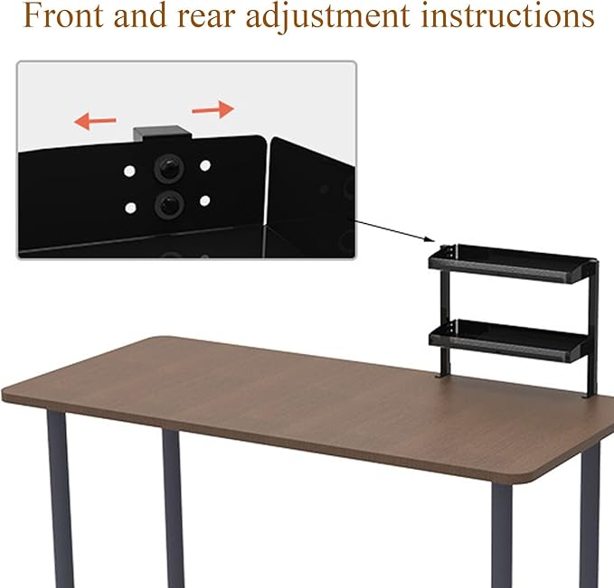 Clamp-On Desktop Organizer Shelf, Adjustable Clip-on Tabletop Storage Tray for Office Desk, Clamp-on Above or Under Desktop Storage Shelf, Save Space