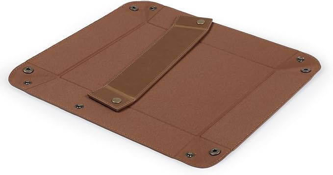 Londo Leather Tray Organizer - Practical Lightweight Water Resistant Computer Table Desk Storage Box for Wallets, Watches, Keys, Coins, Cell Phones and Office Equipment