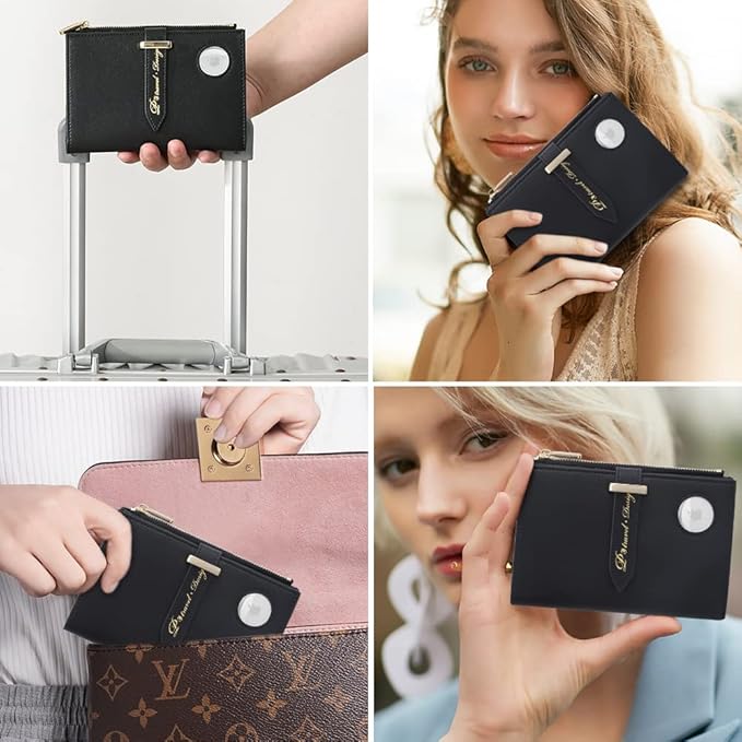 Passport Holder for Family,RFID Travel Document Organizer for Women,RFID Passport Wallet with Airtag Holder,Family Passport Protector Case, Anti-Lost Travel Essentials(Air tag Not Included)
