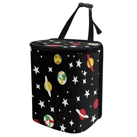 Car Rubbish Storage Reusable Car Trash Can for SUVs Vans, Cars Trash Bag Bin Hanging Automotive Sedan Garbage Cans Leak Proof Vehicle Trash Can, Planet Star