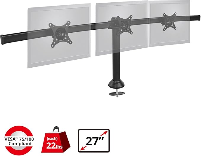 Siig CE-MT1812-S2 Triple MnitrDskStnd 13" to 27"
