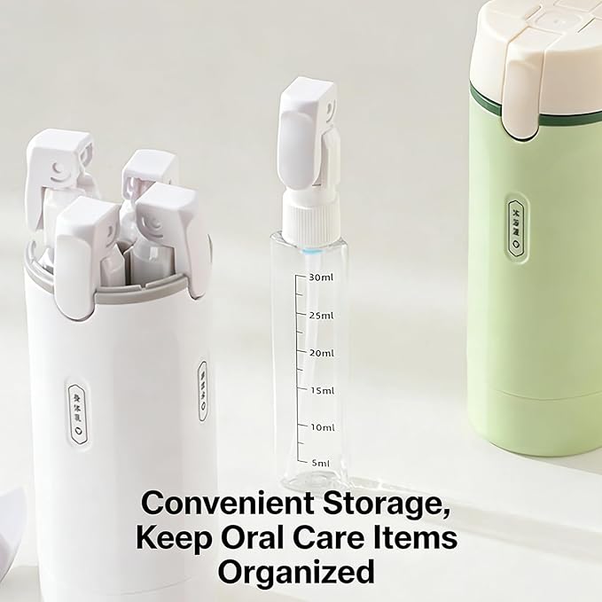 4 in 1 Travel Dispenser, 4 Pack 30ML Travel Bottles with Stickers for Toiletries, Leak Proof Travel Size Containers, Portable for Shampoo Lotion Conditioner Cream Green