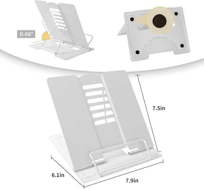 Metal Book Stand Adjustable Book Holder for Reading