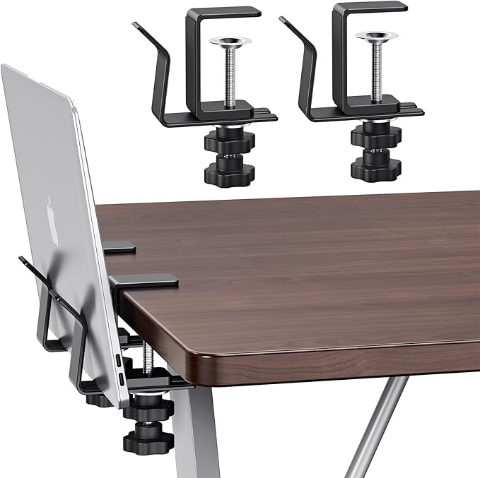 Vertical Laptop Stand, Adjustable Laptop Holder for Desk Side, fits All MacBook/Surface/Samsung/HP/Dell/Chrome Book (Black)