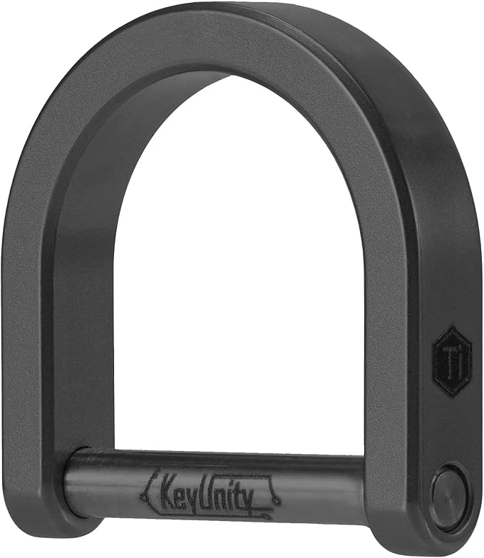 KeyUnity KA17 Titanium D Ring Key Shackle, U Shape Key Ring Horseshoe Clasp for Car Fob, DIY Leather Key Organizer Keychain