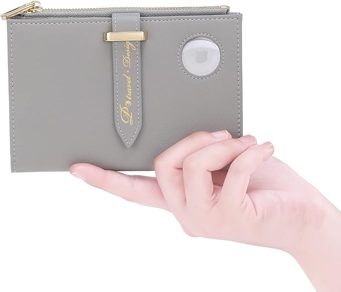VanFn Airtag Passport Holder, RFID Travel Passport Wallet, Family Passport Holder, Ladies Bifold Air Tag Wallets, Slim Leather Credit Card Wallet For Women, Trip Document Organizer P.Travel Series