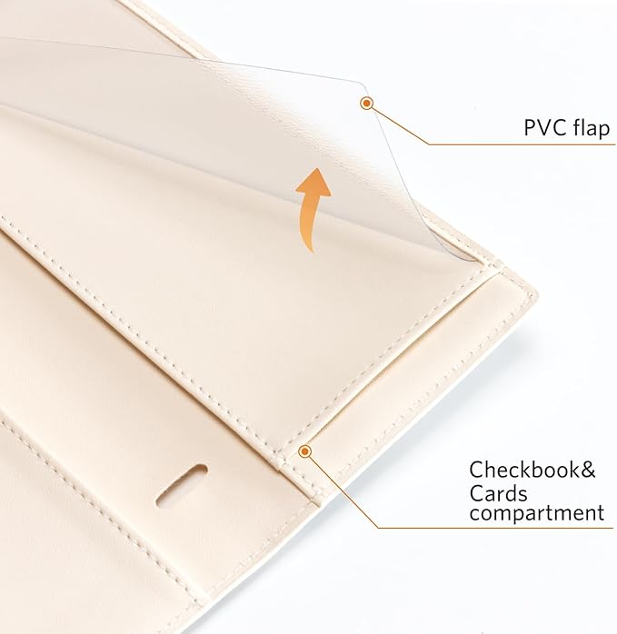 CoBak Premium Leather Checkbook Cover - RFID Blocking, Classic Design, Slim & Durable - Perfect for Personal & Business Checks
