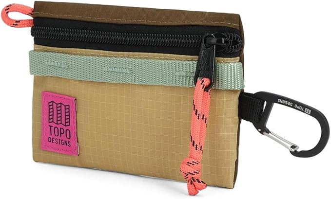 Topo Designs Accessory Bags, Travel Organizer Accessories for Smaller Items, Durable Storage Pouch, 3 Sizes, Fully Lined Pack Cloth (Mountain, Desert Palm/Sahara)