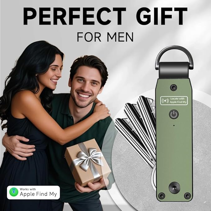 Key Organizer Men's Keychains with Smart Tracker, Key Finder, Compact Key Holder -Minimalist Key Case Metal Car Key Chain