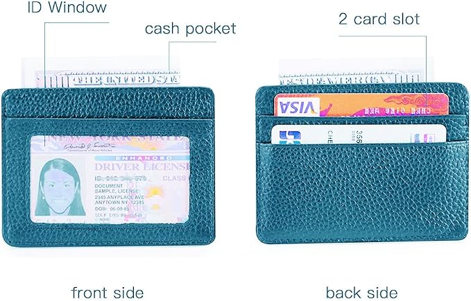 EASTNIGHTS Credit Card Holder Slim Wallet Leather Minimalist Wallet with ID Window
