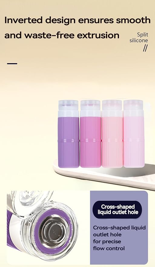 18 packs of toiletries travel bottles, TSA Approval silicone travel containers, leak proof refillable shampoo and conditioner are essential for travel, fitness, business trips, office use(pink)