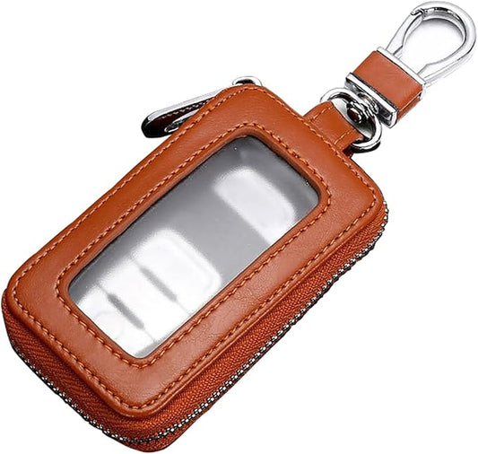 vvag Premium Car Key Fob Case Genuine Leather Car Smart Key fob Holder Car Remote Keychain Bag Universal