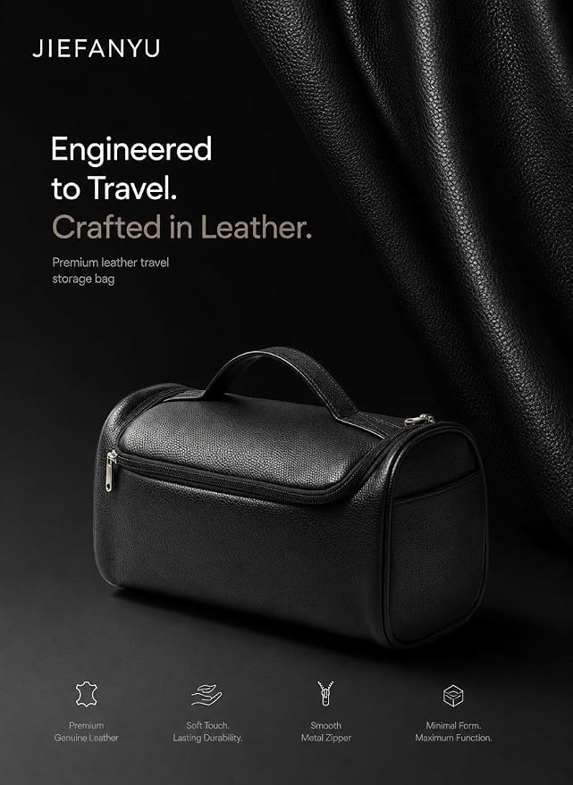 Leather Travel Case for Dyson Airwrap, Portable Storage Bag Designed Specifically for Dyson Airwrap All Series,Shockproof Organizer with Metal Hanging Hook