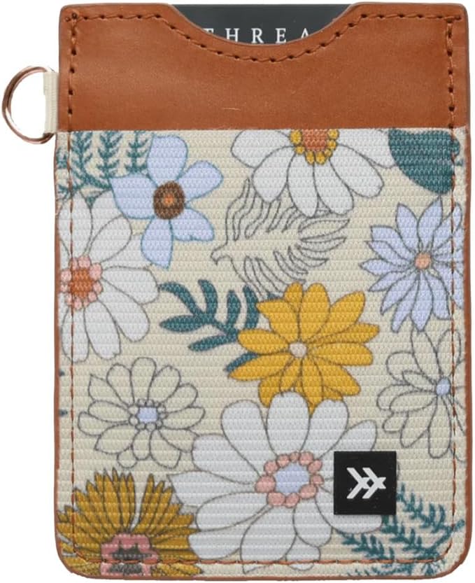 Thread Wallets Ultra Slim Minimalist Leather Card Holder Wallet (Blossom)