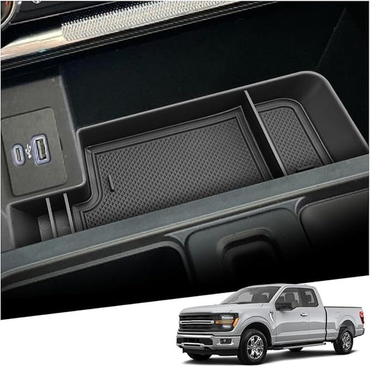 YEE PIN 2025 Ford F150 XLT Center Console Tray Hidden Storage for 2021-2026 Ford F150 & 2022-2024 F150 Lightning XLT F150 Console Organizer Middle 2025 F150 Console Tray for 2025 F150 XLT Accessories