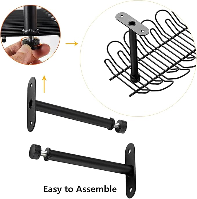 1 Pack Cable Management Tray, 14 Inches Under Desk Cable Holder for Wire Organization, Heavy Metal Cord Organizer Ideal for Computer Home Office Standing Desks to Hide Power Strips (Black)
