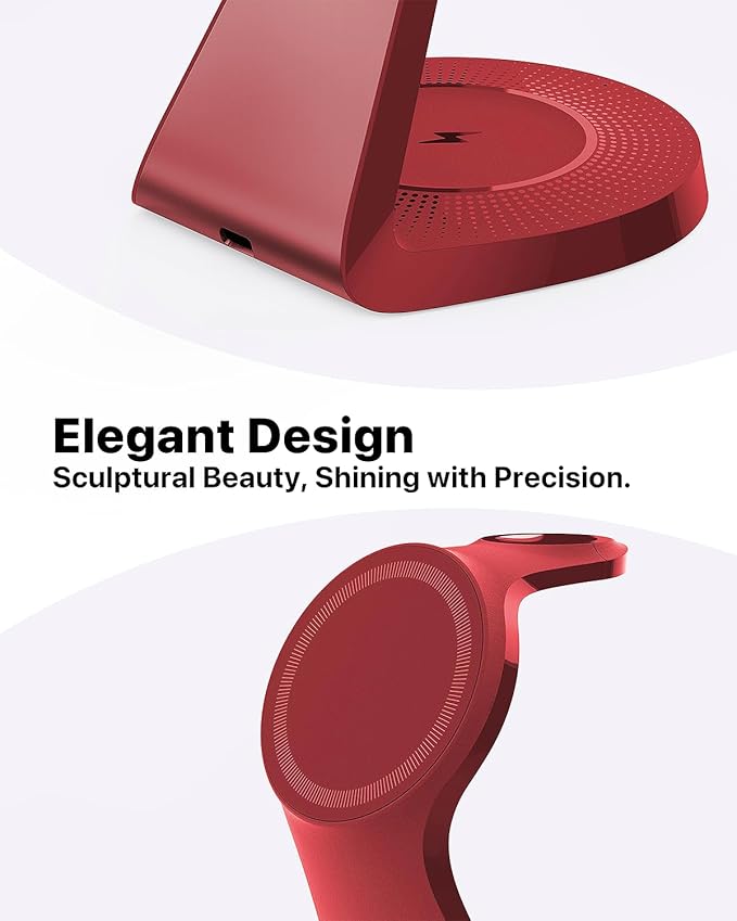 3 in 1 Charging Station for Apple Devices,Mag-Safe Charger Stand Fast Charging,Wireless Charger for iPhone 17/ Air/16/15/14/13/12 Series,& AirPods,& iWatch(USB-C Charger Included)