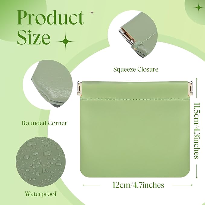 Small Pouches for Purse Organization, 4.7in Self-Closing Snap Makeup Bag Small Purse Pouch for Cosmetics, Lipstick, Portable Travel Makeup Jewelry Organizer(Macaron)