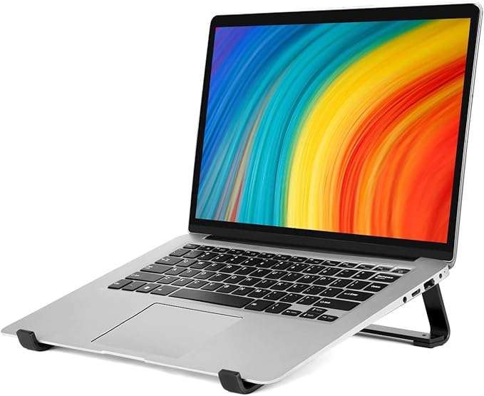 Thibault Laptop Stand for Desk - Aluminum Ergonomic Computer Stand，Laptop Riser, Cooling Laptop Holder, Compatible with MacBook Air Pro/Dell/HP/Lenovo/Alienware and 13-17 inches Laptops, Blue-Black