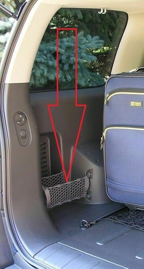 Rear Trunk Organizer Cargo Net for Nissan Xterra 2005-2015 - Left Side Cargo Net for SUV - Premium Mesh Small Grid Organizer Vehicle Carrier Storage – Compatible with Nissan Xterra
