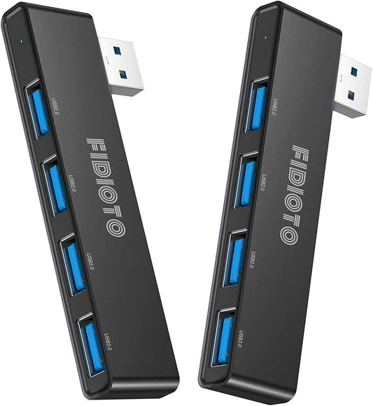 USB Hub 2Pack, Fidioto 4 Port USB Hub(1 * 3.0 Hub, 3 * 2.0 Hub), Networking Hubs for Laptop, iMac Pro, MacBook Air, Mac mini/Pro, Surface Pro, Notebook PC, USB Flash Drives and Mobile HDD Etc.