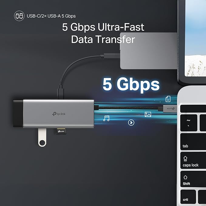 TP-Link USB C Hub 7-in-1 Multiport Adapter (UH7020C) | 4K@60Hz HDMI, SD & microSD, 100W Power Delivery, 1×USB-C, 2×USB-A Ports | 5Gbps High-Speed Dongle | Compatible w/MacBook and More | Plug & Play