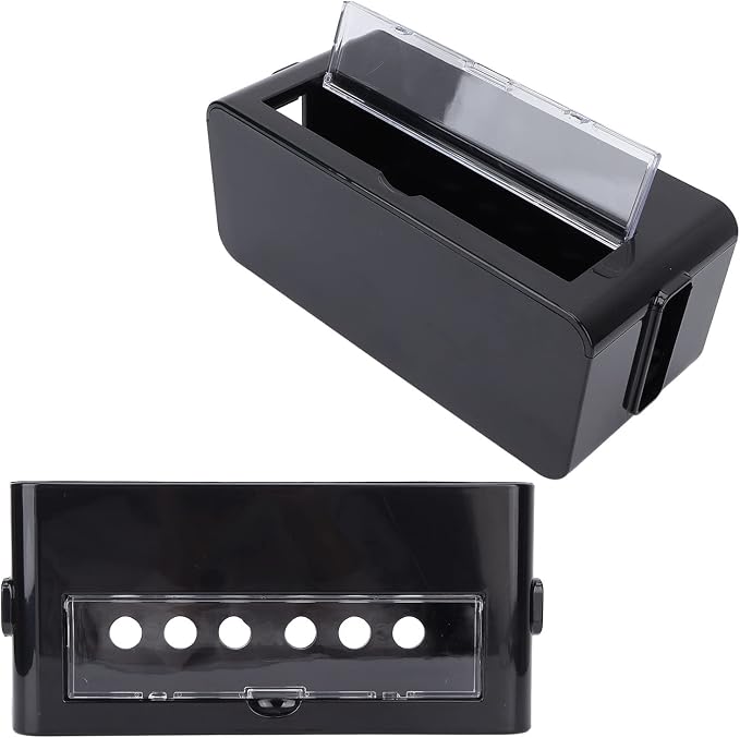 Power Socket Storage Box Safe Multipurpose Wire Organizer Plastic Box for Home Office Medium Size 26.8x12.5x11cm (Black)
