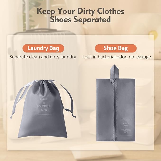 Packing Cubes for Travel - 8 Set Luggage Organizer Bags for Family, Mesh Breathable Travel Packing Cubes for Suitcases Durable Travel Essentials Bags Set