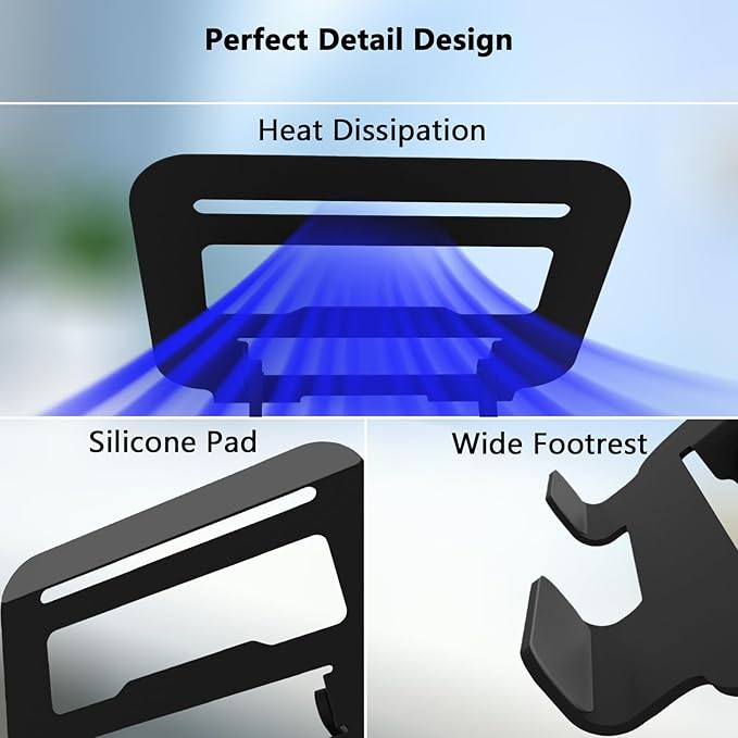 Adjustable Laptop Stand for Desk, Ultra Stable Metal Base Laptop Holder Riser, Fully Foldable for Storage and Easy to Carry, Fit for MacBook Pro/Air HP 14 All Under 16??Devices (Black)