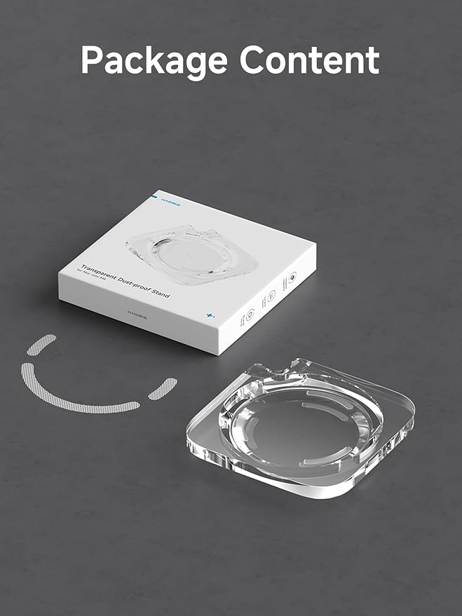 Hagibis Mac mini M4 Stand, Transparent Acrylic Desktop Stand Dustproof Laptop Holder Cooling Heat Disspation Mount for Mac mini M4 Pro 2024