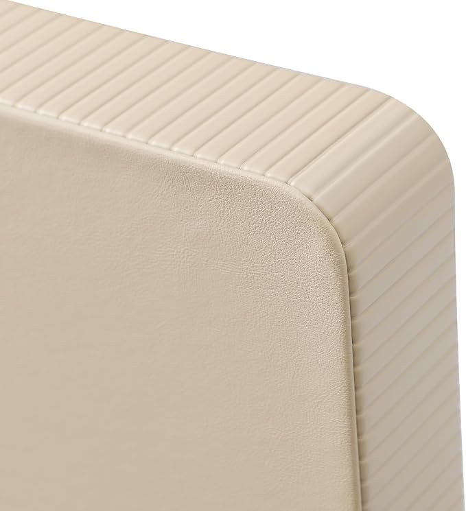 Desk Organizer Tray, PU Leather Nightstand Organizer Perfume Valet Tray for Men Women, Decorative Vanity Trays Trinket Dish Key Bowl for Entryway Table (2pcs, Beige, Large+Small)