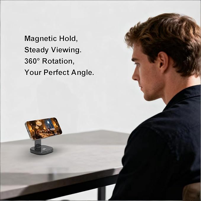 3 in 1 Wireless Charging Station for Magsafe Charger Stand,Magnetic Phone Charger for iPhone,for Apple Watch,for Airpods,for Magsafe Charging Station (Black)