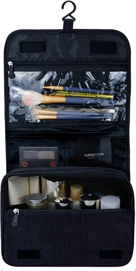 Sechunk Toiletry Bag Water-Resistant Makeup Cosmetic Bag Travel Organizer for Accessories Travel Bag with Hanging Hook