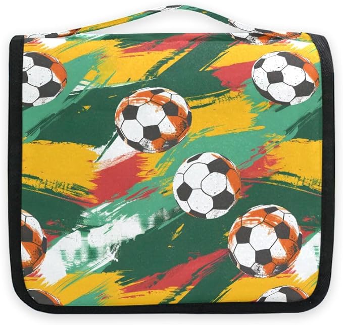 senya Hanging Travel Toiletry Bag Football 1 Kit Makeup Case Cosmetics Organizer for Men Women