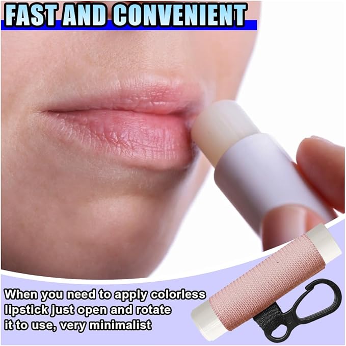 10PCS Car Lip Balm Holder Keychain with Clip On – Elastic Lipstick Sleeves Lip Gloss Holders – Portable Lip Balm Pouch Keychain Sleeve Holder for Women (Style 1)