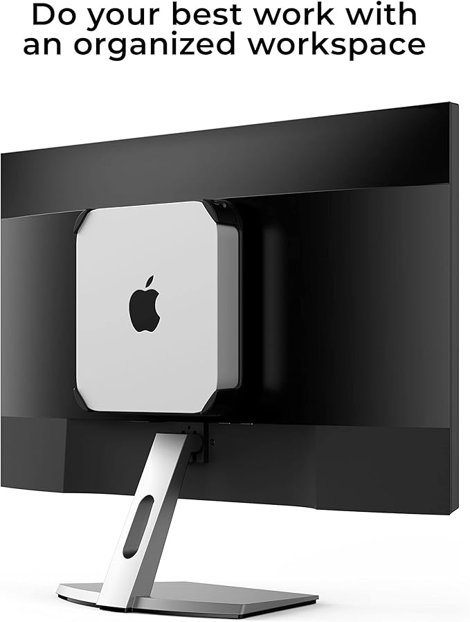 HumanCentric Mount Compatible with Mac mini, Custom Mount Adapter for Wall, Rack, Under Desk, Behind Monitor, 75x75mm and 100x100mm VESA Patterns, Does Not Work with 2024 M4 Mac mini