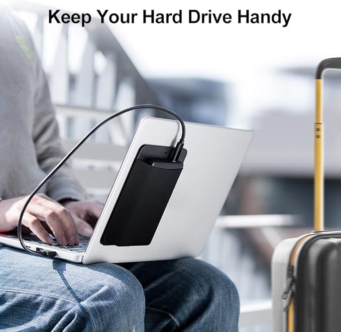 ESR Portable External Hard Drive Carrying Case, Pouch Holder for Computer Accessories, Sleeve Storage Organizer for Battery Pack, Wireless Mouse, Cables, and Earphones - Black