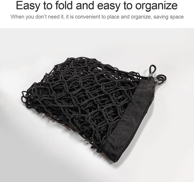 Hanemia Car Rear Cargo Net, Adjustable Elastic Storage Organizer Net, Trunk Cargo Storage Net, Universal Fit for Car, Vehicle, SUV (35.4" x 11.8")
