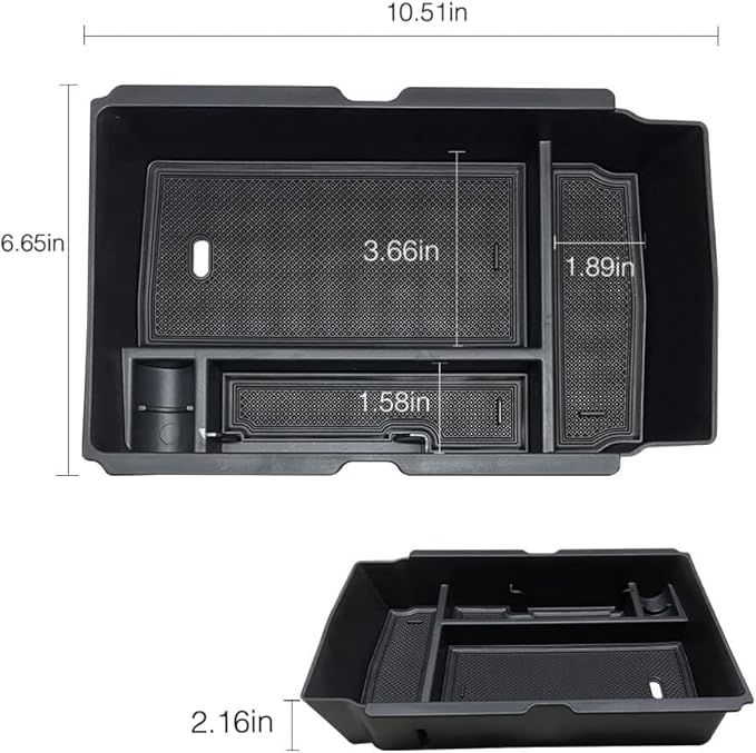 Vesul Center Console Organizer Compatible with Honda CRV CR-V 2026-2023 Car Accessories for 2023+ CR-V Hybrid, ABS Plastic, Black ABS Insert Tray Storage Box Glove Pallet